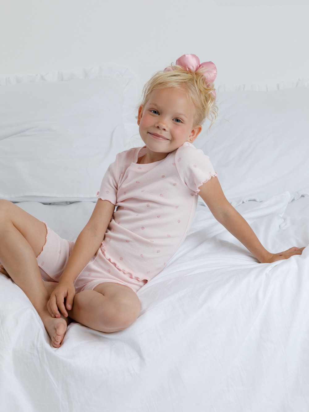 Пижама для девочки, артикул: К 1632, цвет: светло-розовый