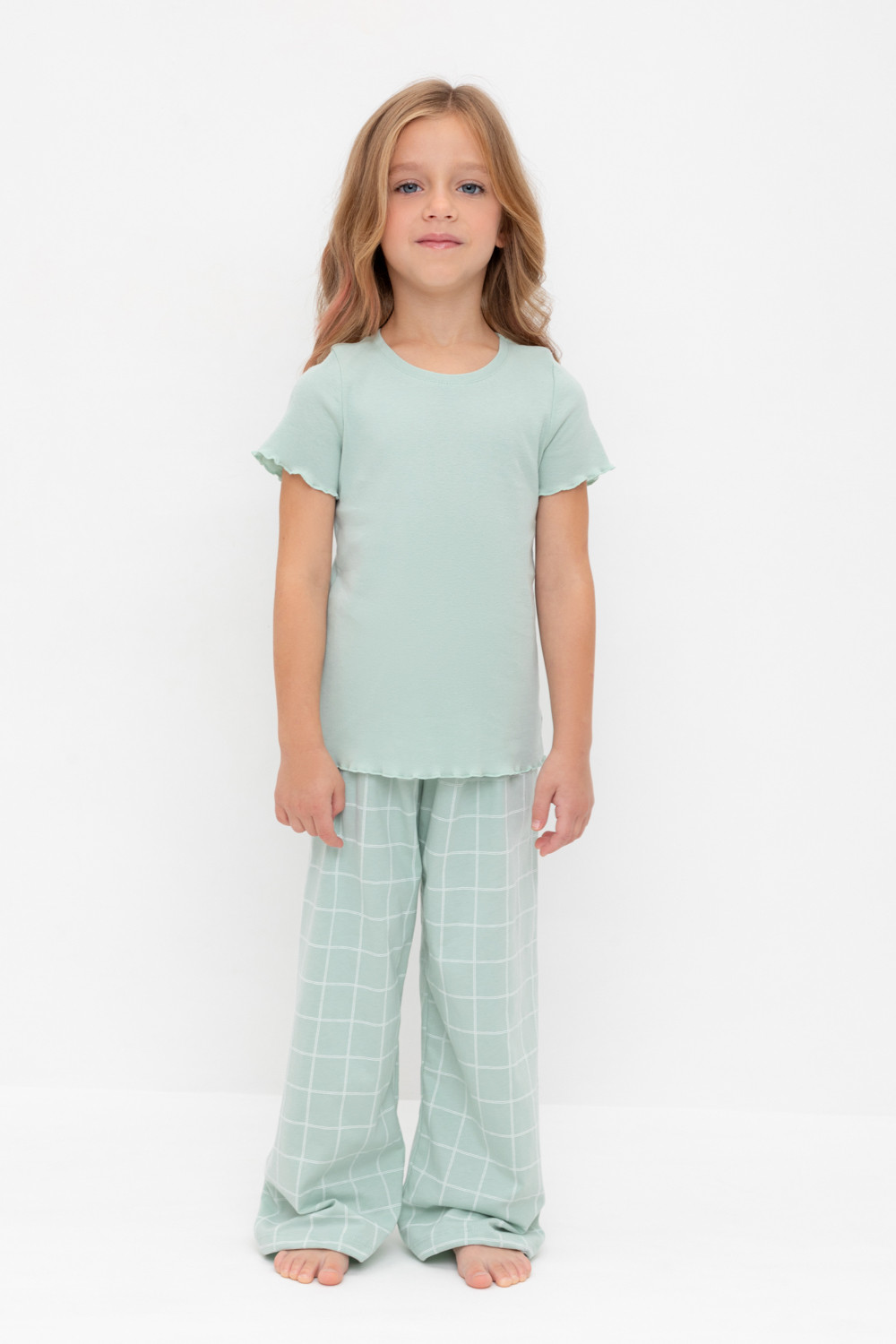 Пижама для девочки, артикул: К 1636, цвет: голубой