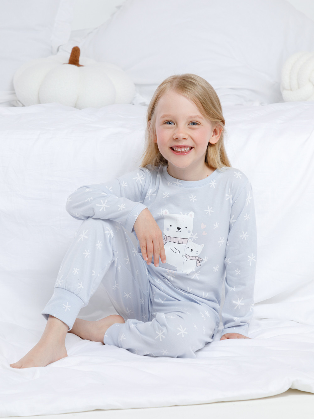 Пижама для девочки, артикул: К 1637, цвет: голубой