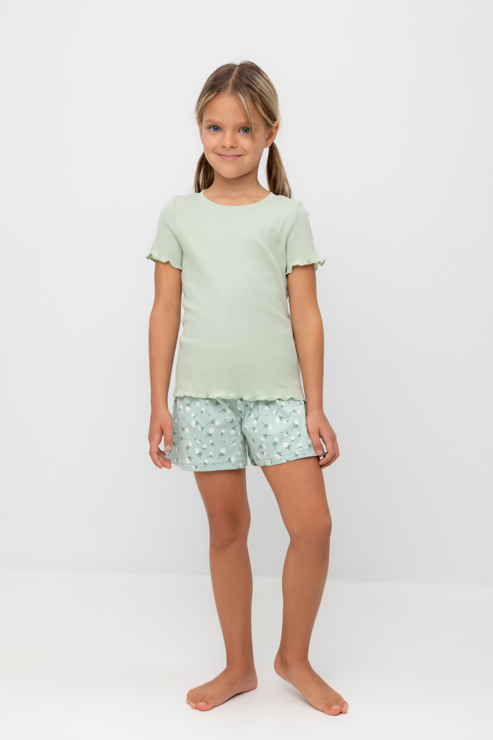 Пижама для девочки, артикул: К 1596, цвет: голубой