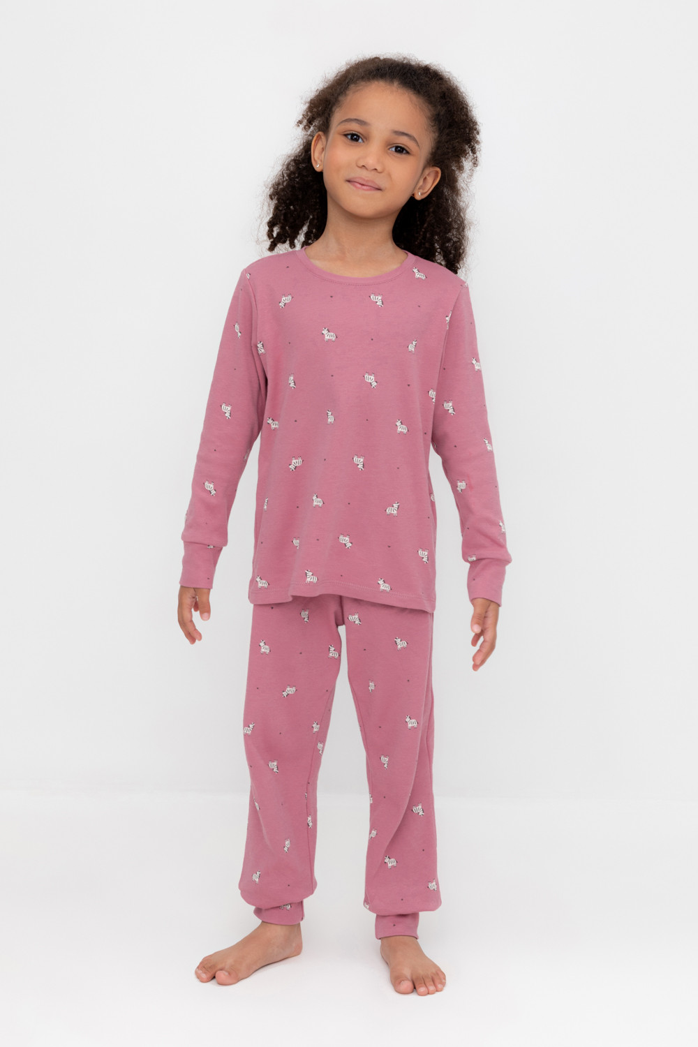 Пижама для девочки, артикул: К 1552, цвет: розовый