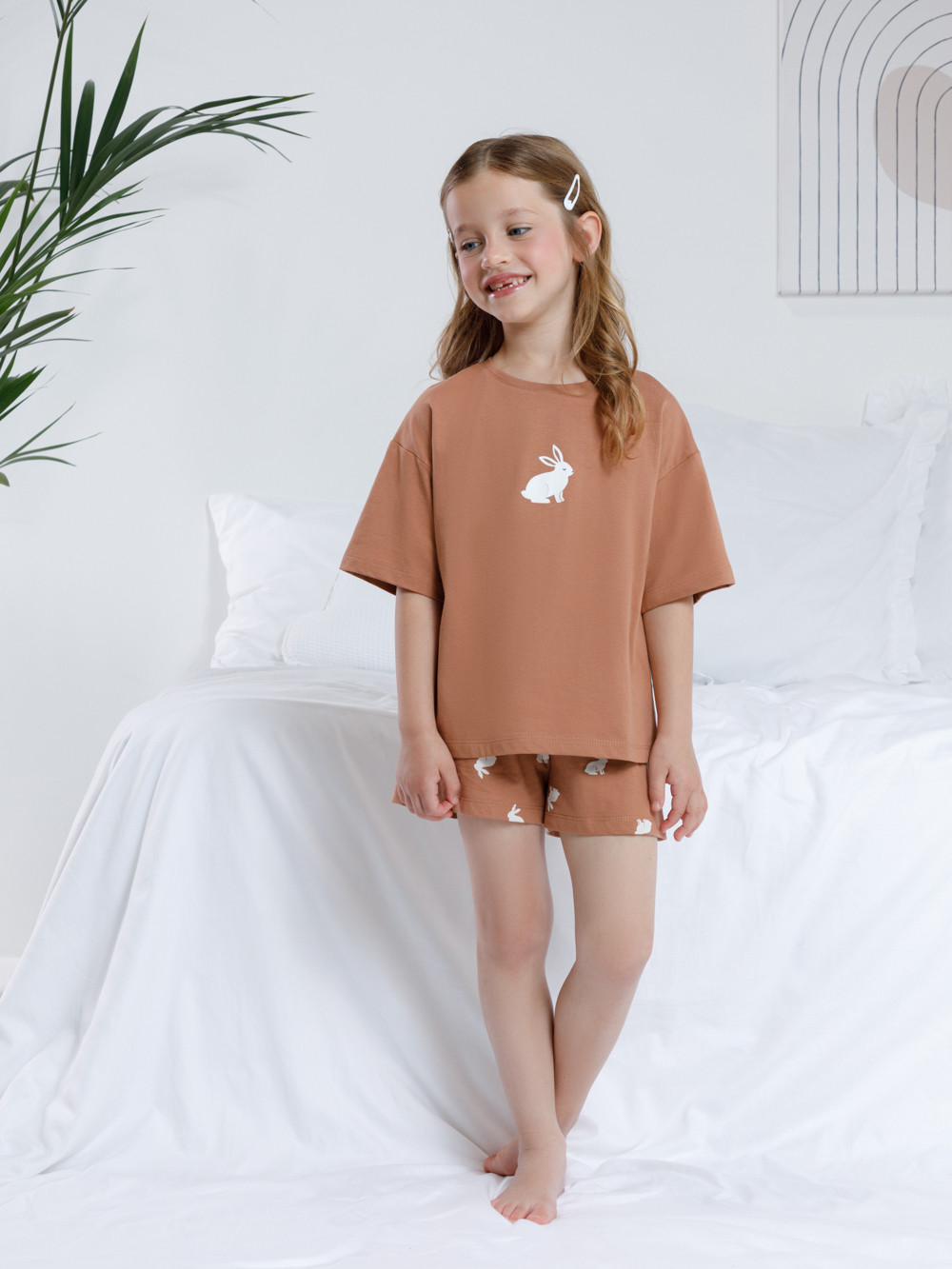 Пижама для девочки, артикул: МП 1658, цвет: кофейный