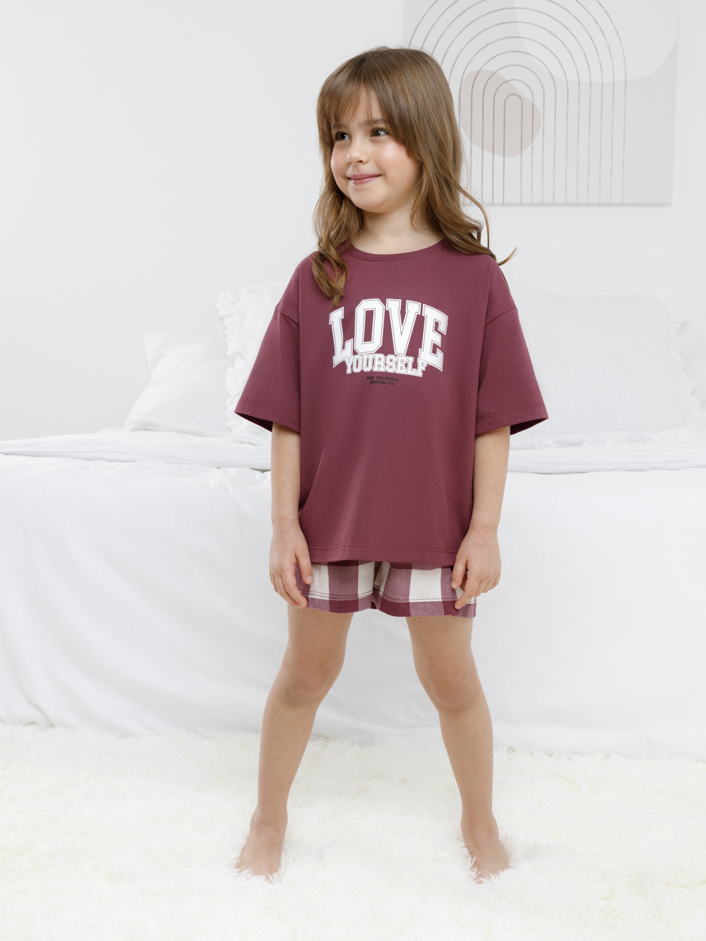 Пижама для девочки, артикул: МП 1658, цвет: коричневый