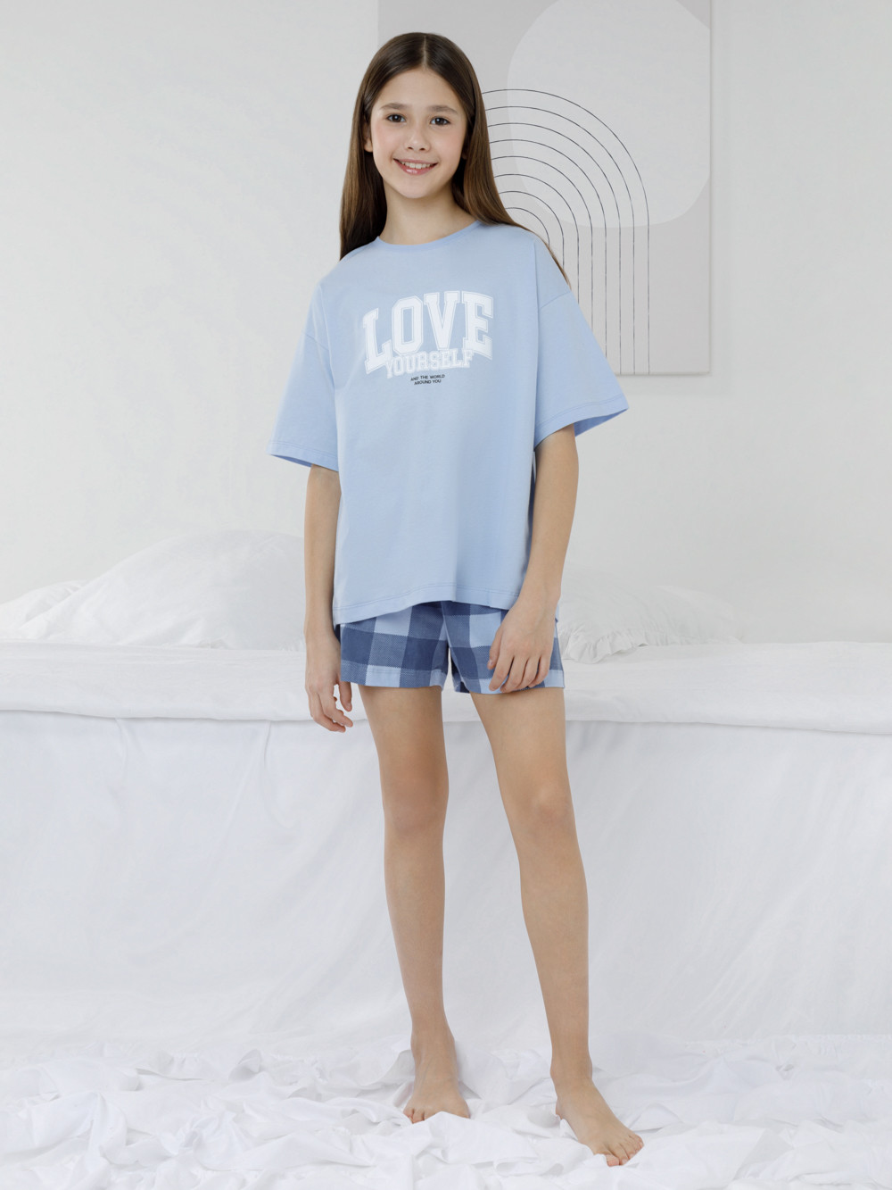 Пижама для девочки, артикул: МП 1658-1, цвет: голубой