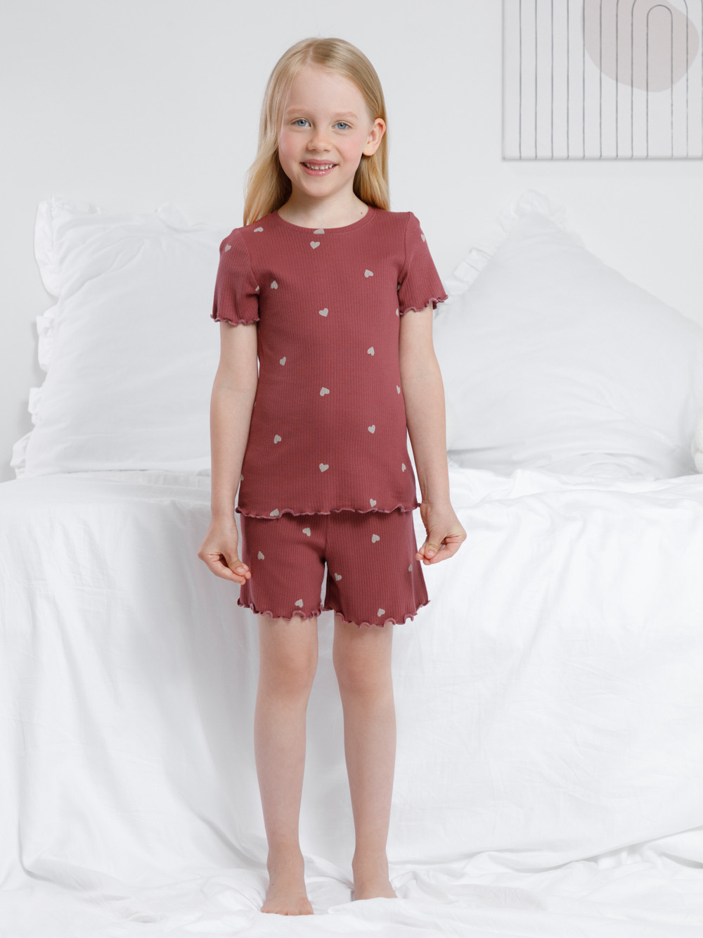 Пижама для девочки, артикул: К 1652, цвет: коричневый