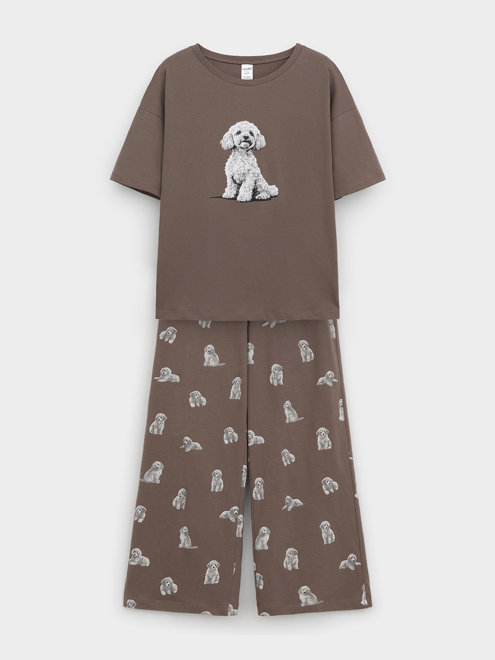 Пижама для девочки, артикул: МП 1657, цвет: коричневый, фото 2