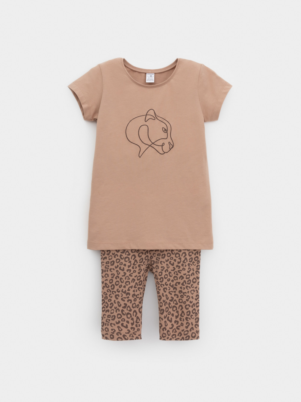 Пижама для девочки, артикул: К 1647, цвет: бежевый, фото 2