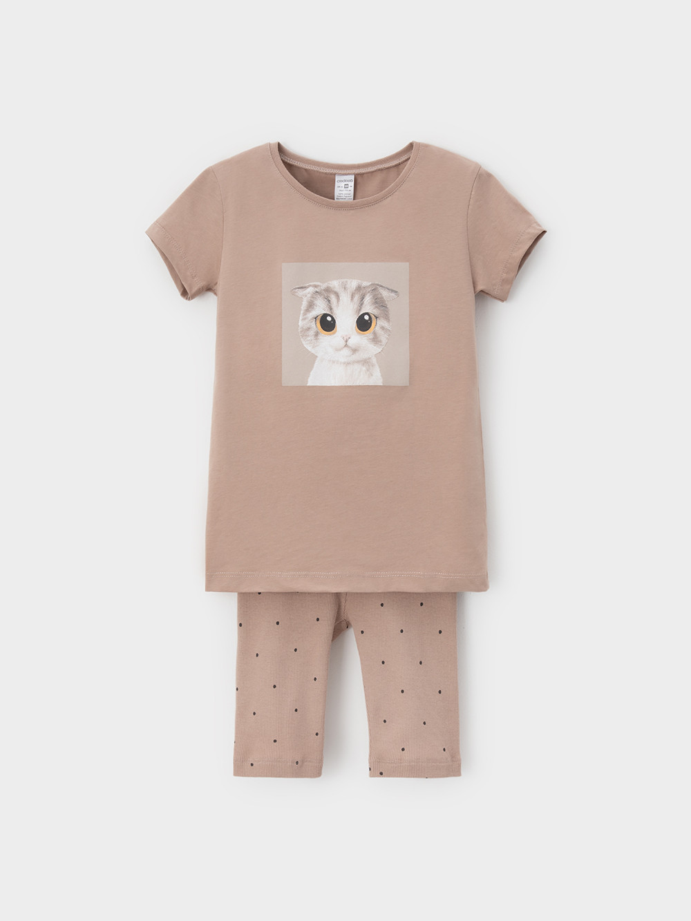 Пижама для девочки, артикул: К 1647, цвет: бежевый, фото 2