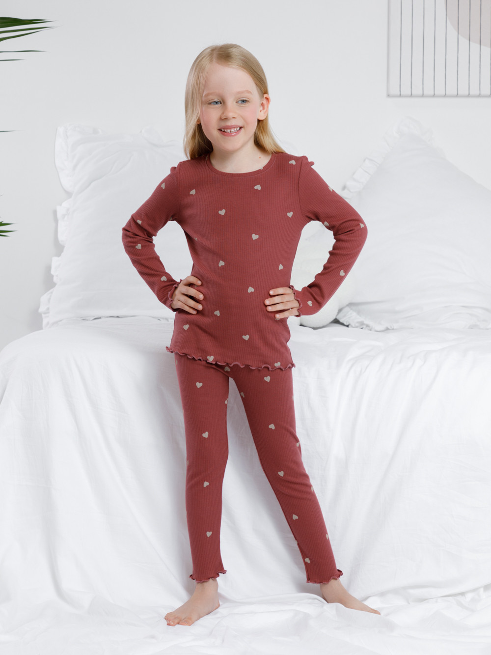 Пижама для девочки, артикул: К 1618, цвет: коричневый, фото 3