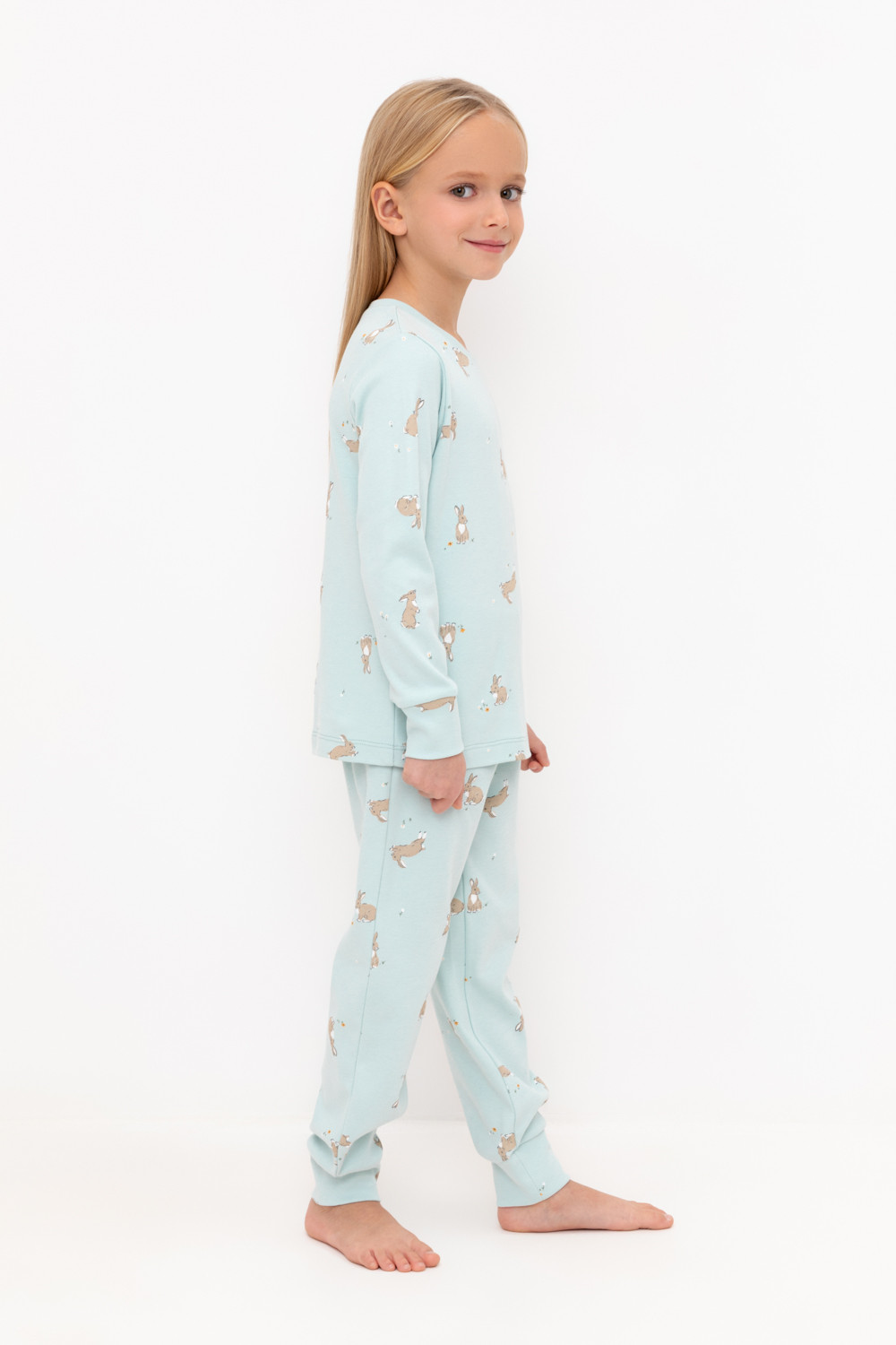 Пижама для девочки, артикул: К 1552, цвет: светло-голубой, фото 3