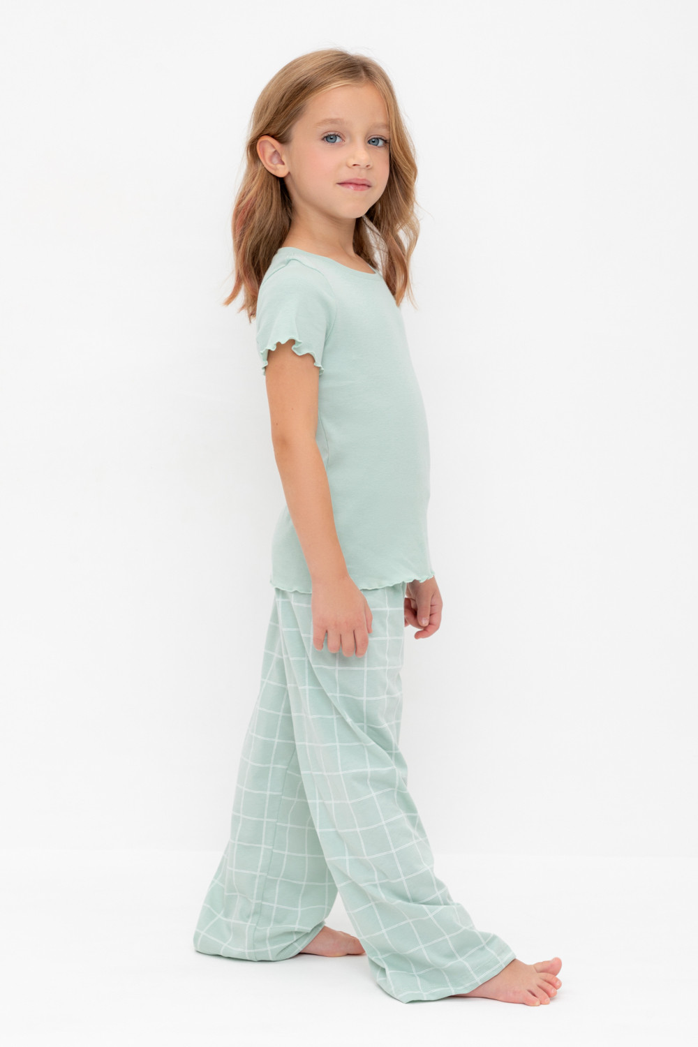 Пижама для девочки, артикул: К 1636, цвет: голубой, фото 3