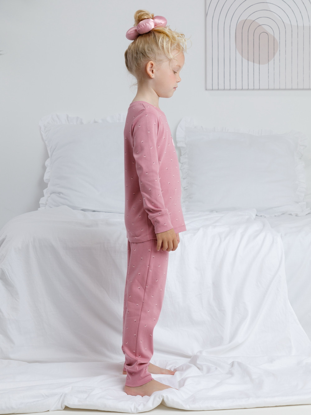 Пижама для девочки, артикул: К 1621, цвет: розовый, фото 3