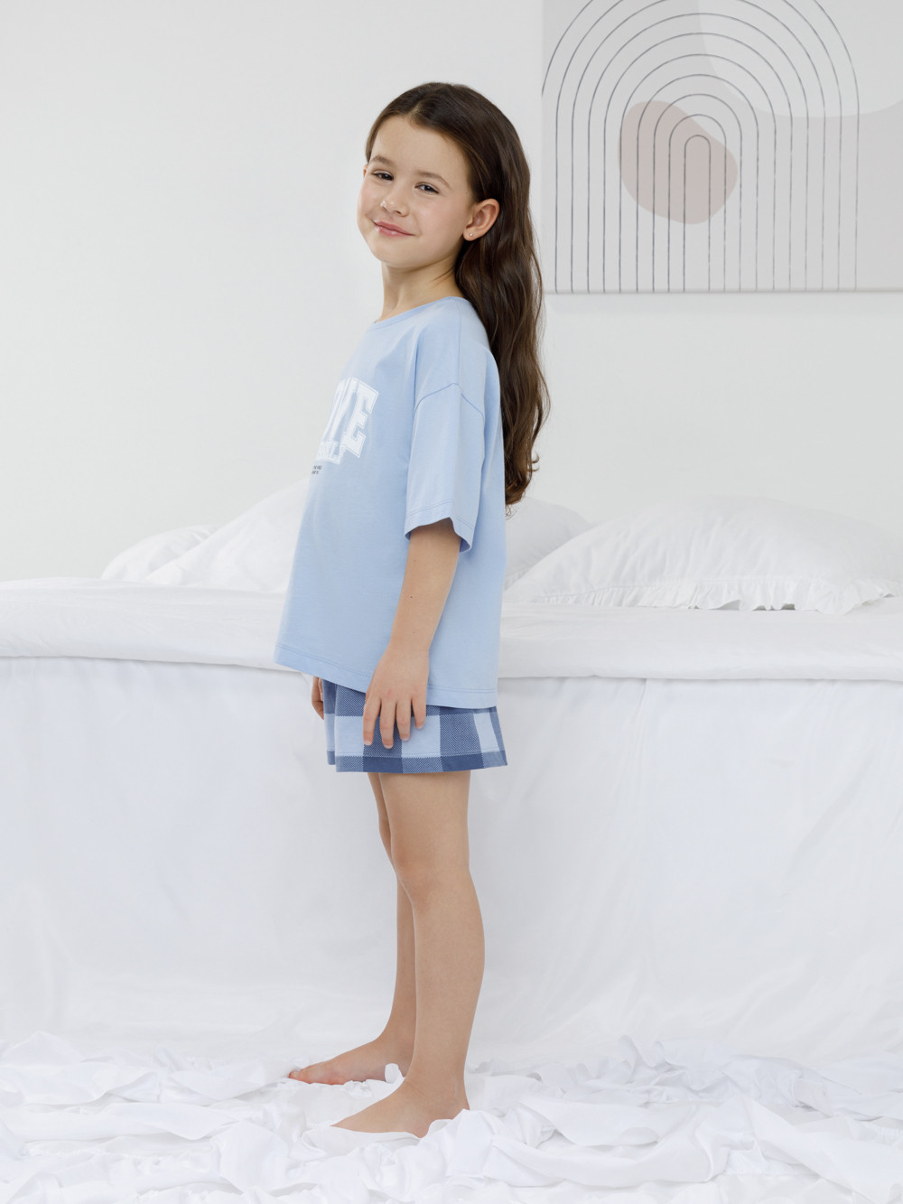 Пижама для девочки, артикул: МП 1658, цвет: голубой, фото 3