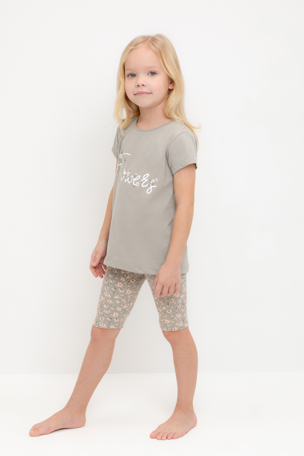 Пижама для девочки, артикул: К 1647-1, цвет: хаки, фото 3
