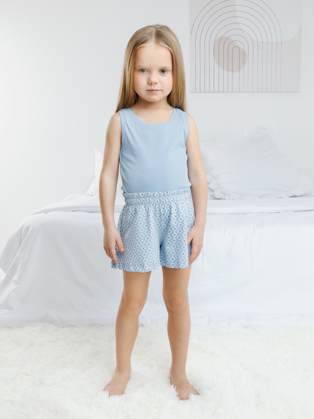 Пижама для девочки, артикул: К 1649, цвет: светло-голубой, фото 3