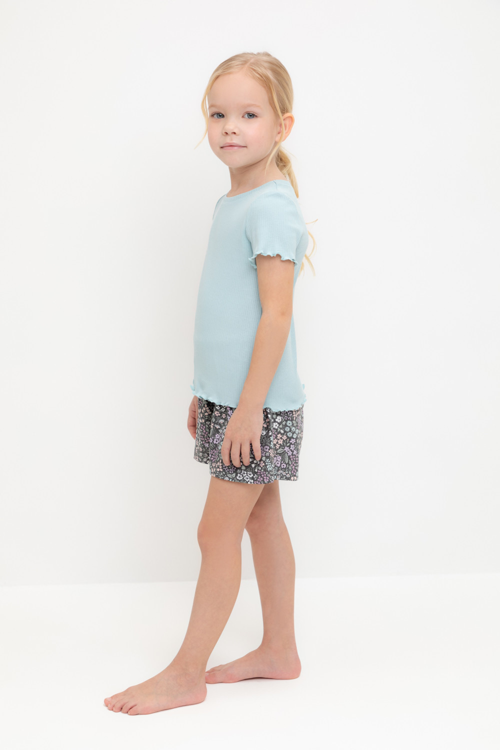 Пижама для девочки, артикул: К 1596, цвет: голубой, фото 3