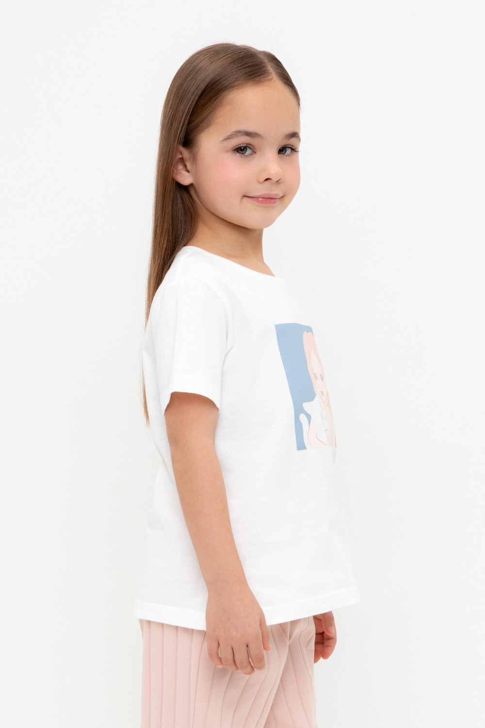 Футболка для девочки, артикул: КР 302726, цвет: сахар, фото 3