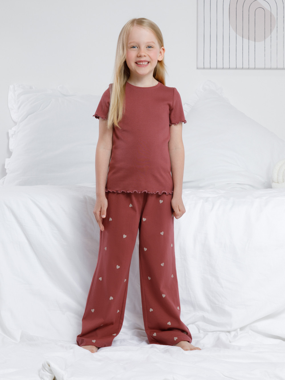 Пижама для девочки, артикул: К 1636, цвет: коричневый, фото 3