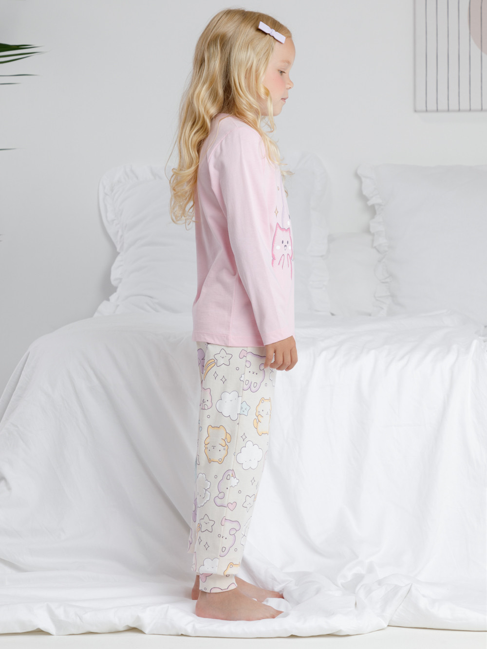 Пижама для девочки, артикул: К 1606, цвет: светло-розовый, фото 4