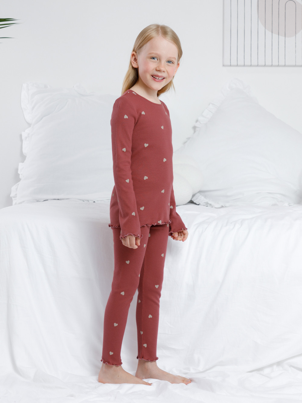 Пижама для девочки, артикул: К 1618, цвет: коричневый, фото 4