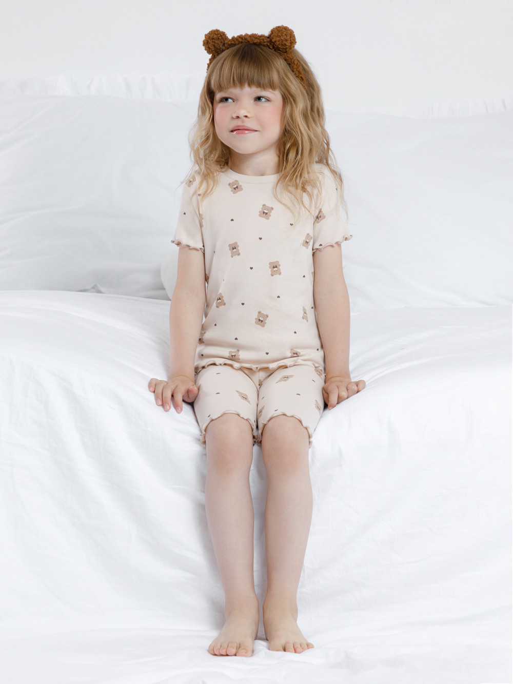 Пижама для девочки, артикул: К 1632, цвет: бежевый, фото 4