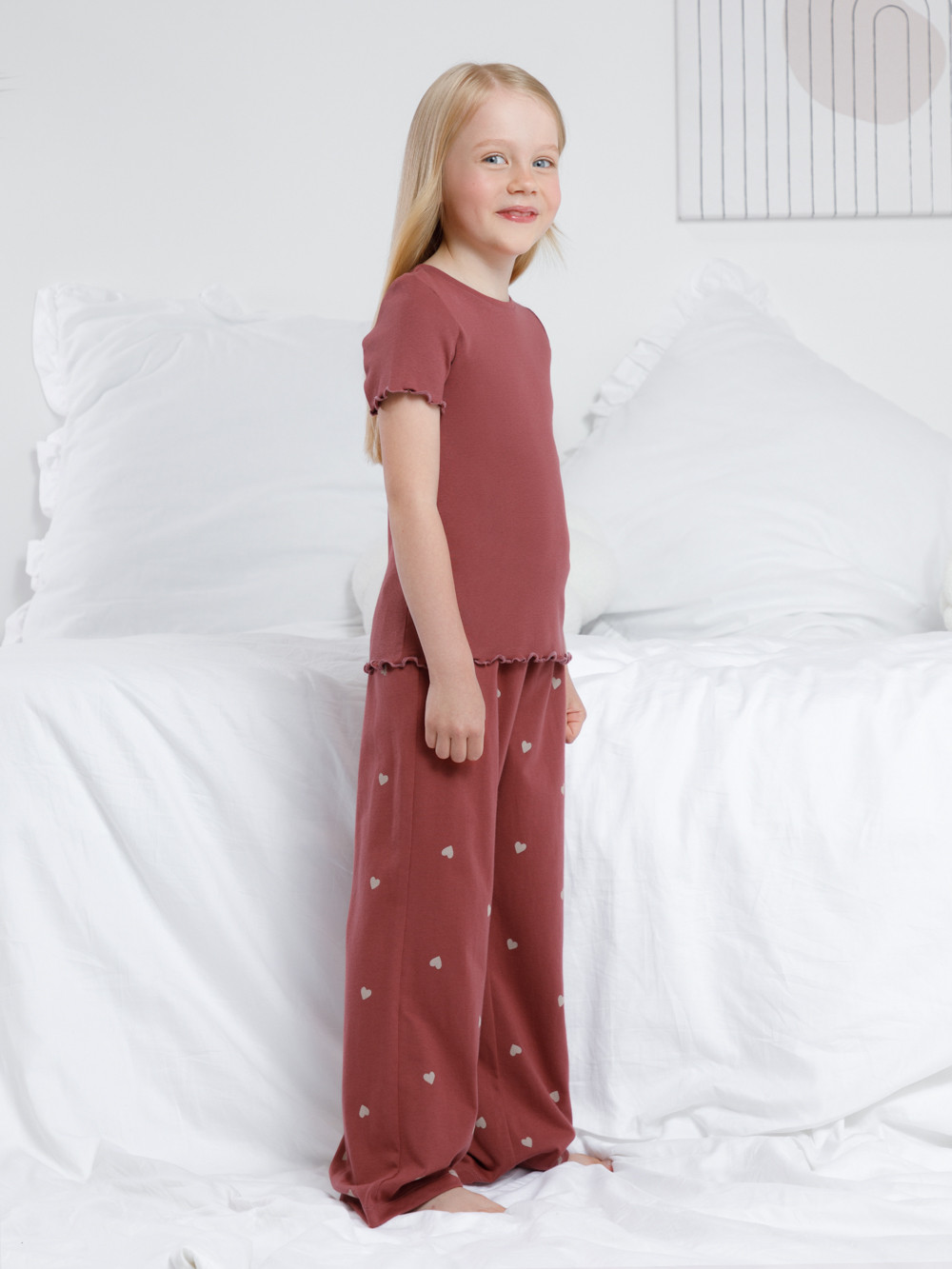 Пижама для девочки, артикул: К 1636, цвет: коричневый, фото 4