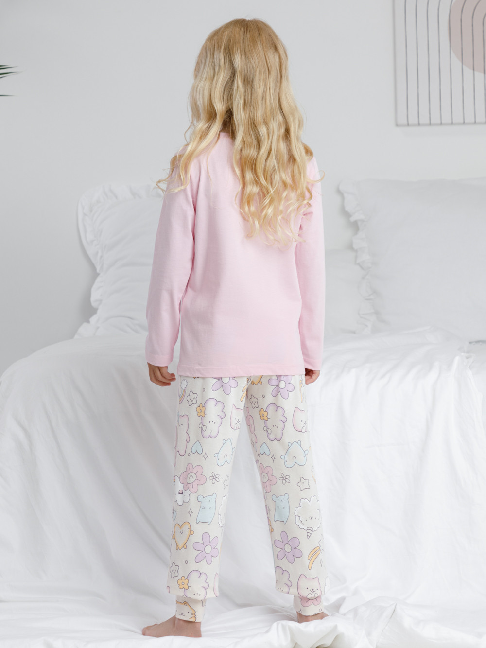 Пижама для девочки, артикул: К 1606, цвет: светло-розовый, фото 5