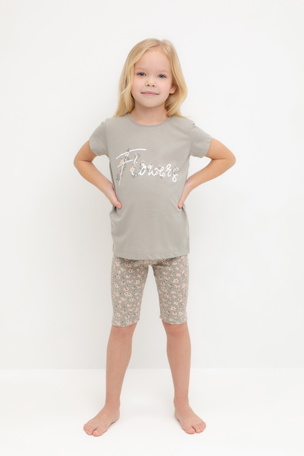 Пижама для девочки, артикул: К 1647-1, цвет: хаки, фото 5