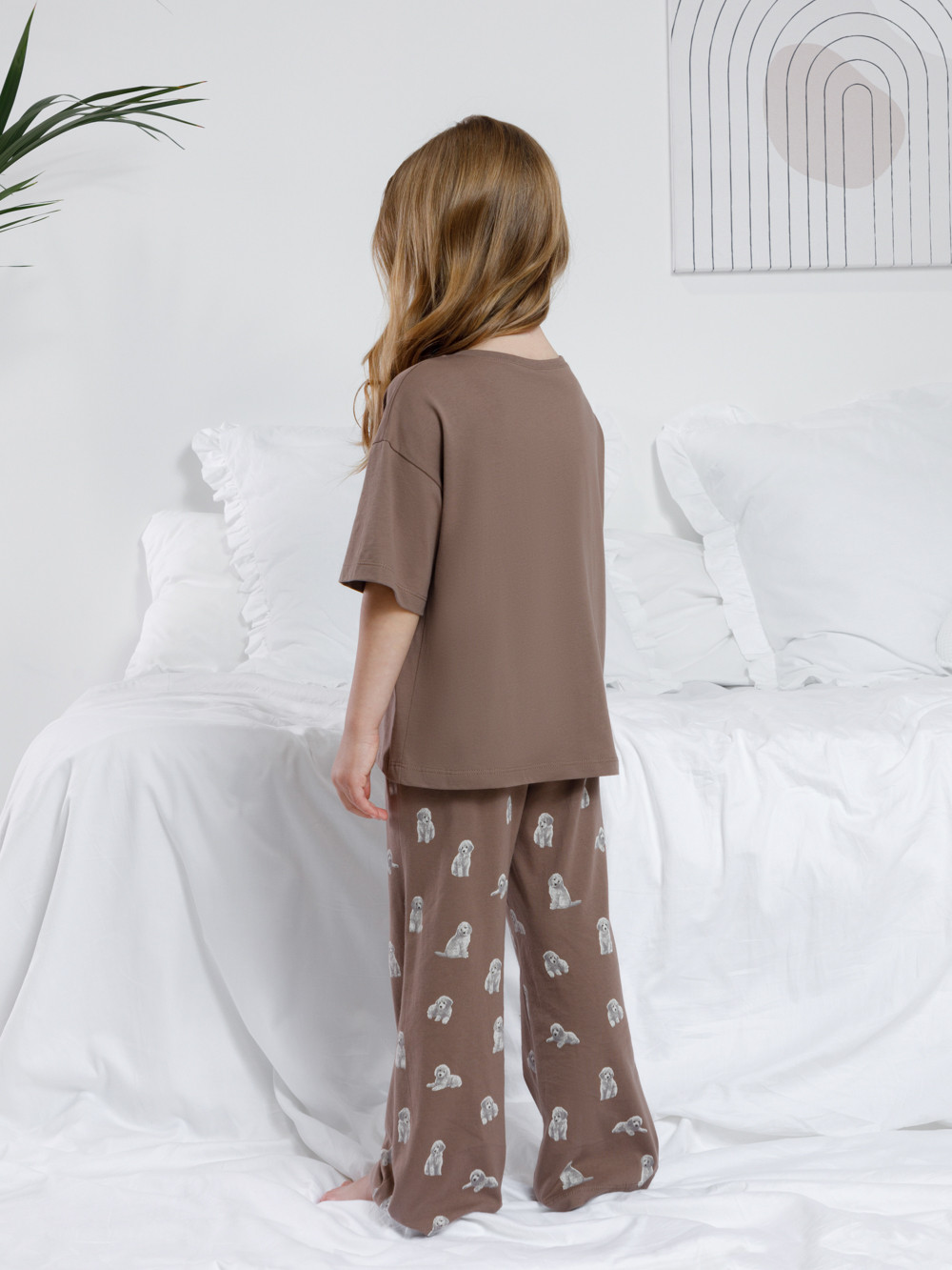 Пижама для девочки, артикул: МП 1657, цвет: коричневый, фото 5