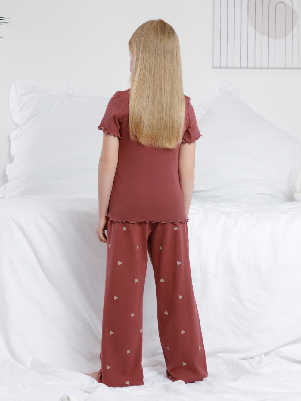 Пижама для девочки, артикул: К 1636, цвет: коричневый, фото 5