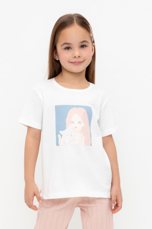Футболка для девочки, артикул: КР 302726-1, цвет: сахар