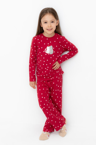 Пижама для девочки, артикул: К 1639, цвет: красный