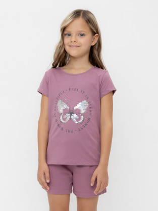 Футболка для девочки, артикул: КР 302715, цвет: бордовый