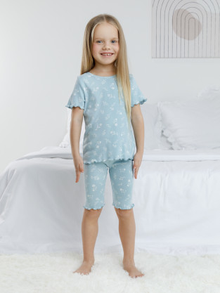 Пижама для девочки, артикул: К 1632, цвет: голубой