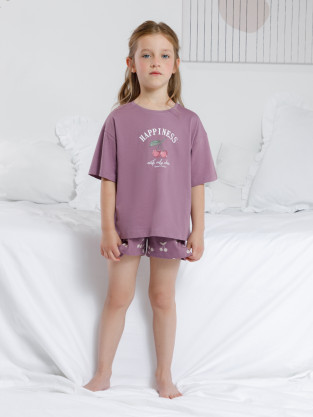 Пижама для девочки, артикул: МП 1658, цвет: бордовый