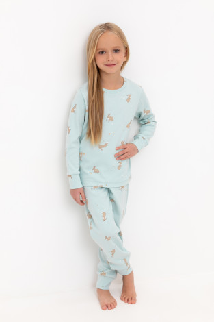 Пижама для девочки, артикул: К 1552, цвет: светло-голубой
