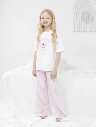 Пижама для девочки, артикул: МП 1666, цвет: белый