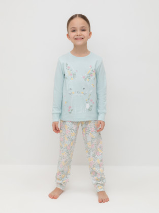 Пижама для девочки, артикул: К 1541, цвет: голубой