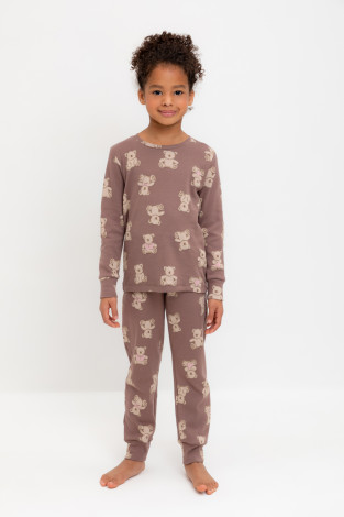 Пижама для девочки, артикул: К 1552, цвет: коричневый