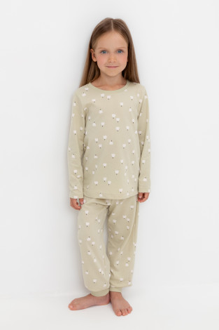 Пижама для девочки, артикул: К 1561, цвет: зеленый
