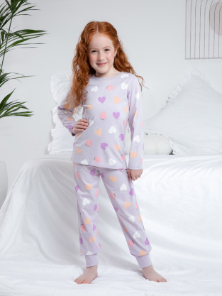 Пижама для девочки, артикул: К 1561, цвет: фиолетовый