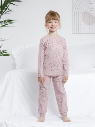 Пижама для девочки, артикул: К 1561, цвет: розовый