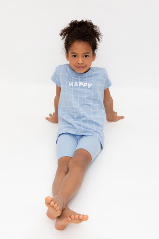 Пижама для девочки, артикул: К 1643, цвет: светло-голубой