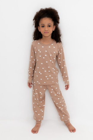 Пижама для девочки, артикул: К 1561, цвет: бежевый