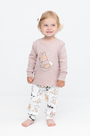 Пижама для девочки, артикул: К 1541/24, цвет: кофейный