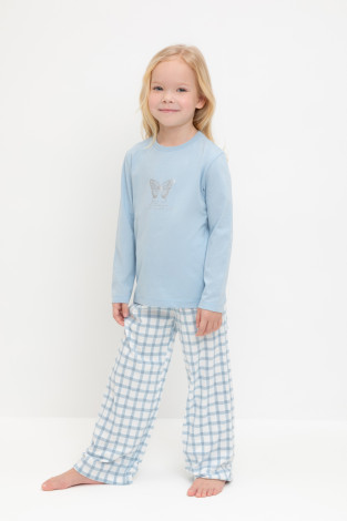 Пижама для девочки, артикул: К 1623, цвет: голубой