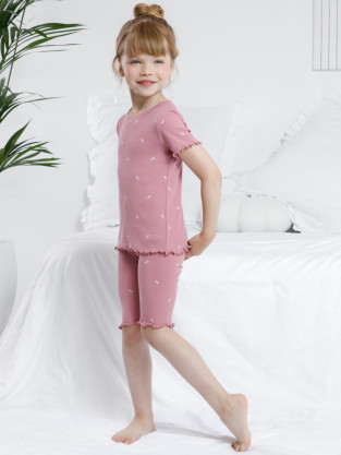 Пижама для девочки, артикул: К 1632, цвет: розовый