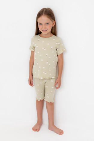 Пижама для девочки, артикул: К 1632, цвет: зеленый
