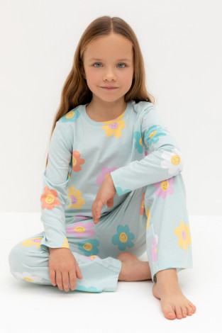 Пижама для девочки, артикул: К 1622/25, цвет: светло-голубой