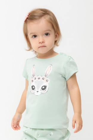 Футболка для девочки, артикул: КР 302702, цвет: зеленый